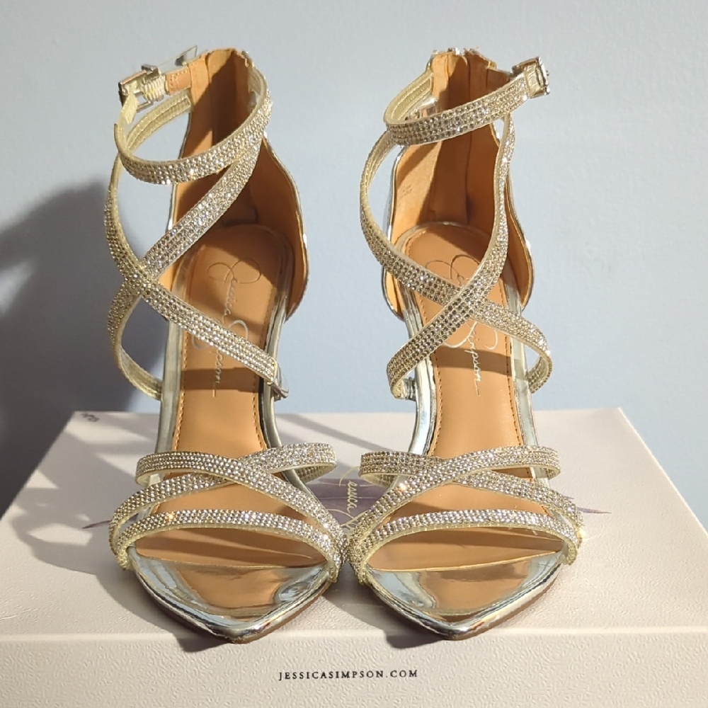 Jessica Simpson Glittering Gold Heels